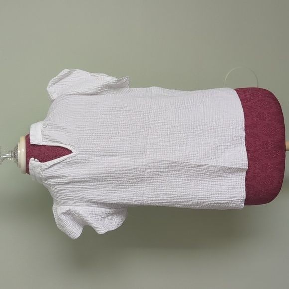Joe's Jeans White Flutter Sleeve Top, US L - Picture 3 of 7